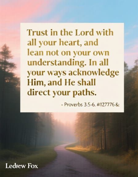 Inspirational Bible Verse Pathway Through Forest