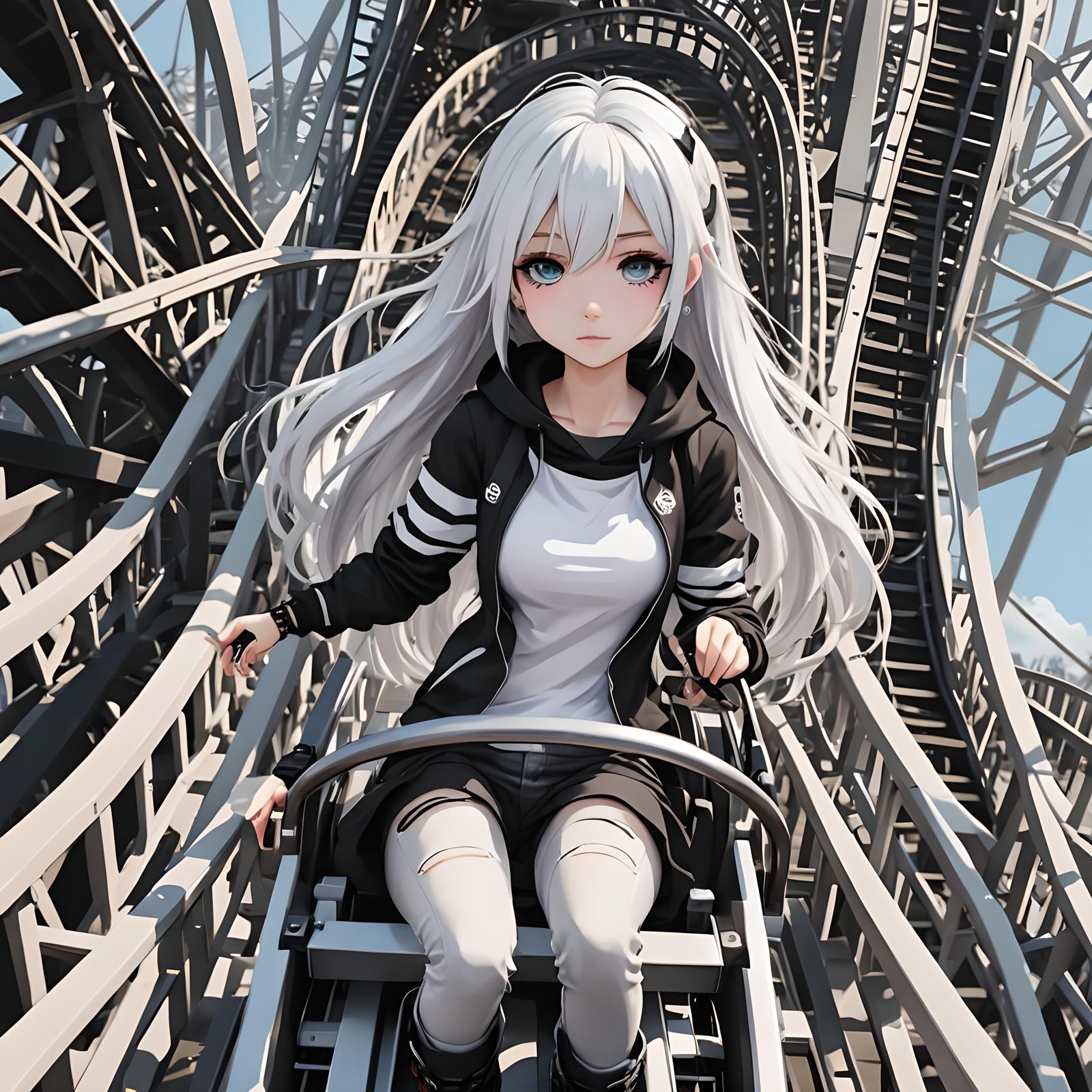 Emo Gacha Girl on Roller Coaster