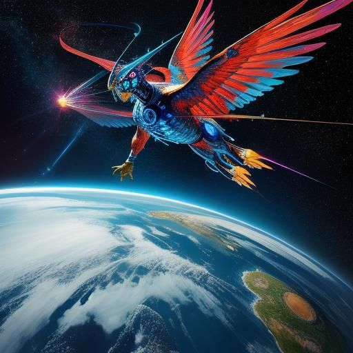 Surreal Rocket in Space: A Hyperrealistic Art Piece