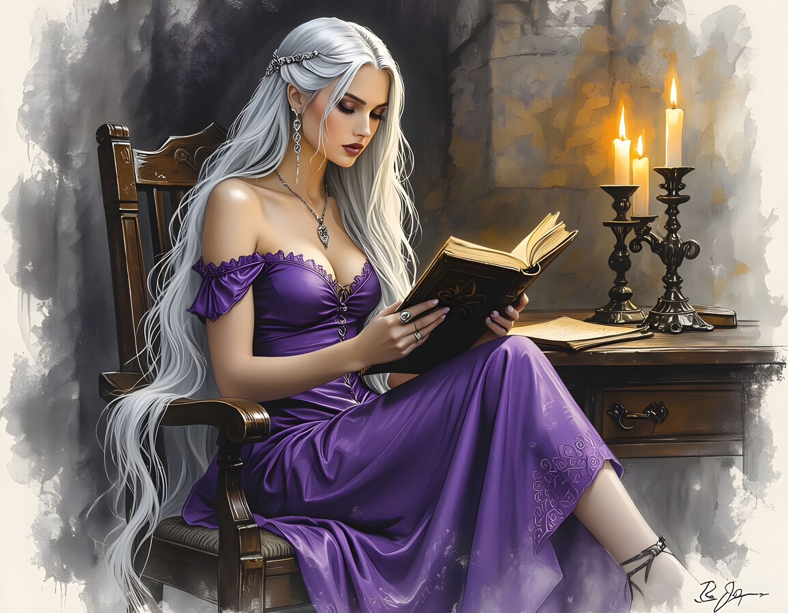 Norse Goddess Reading by Candlelight