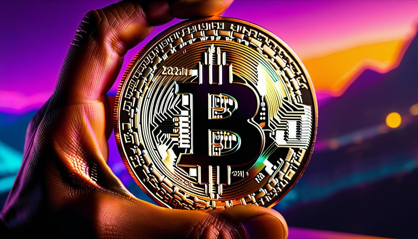 Cyberpunk Bitcoin Concept Art in Golden Hour