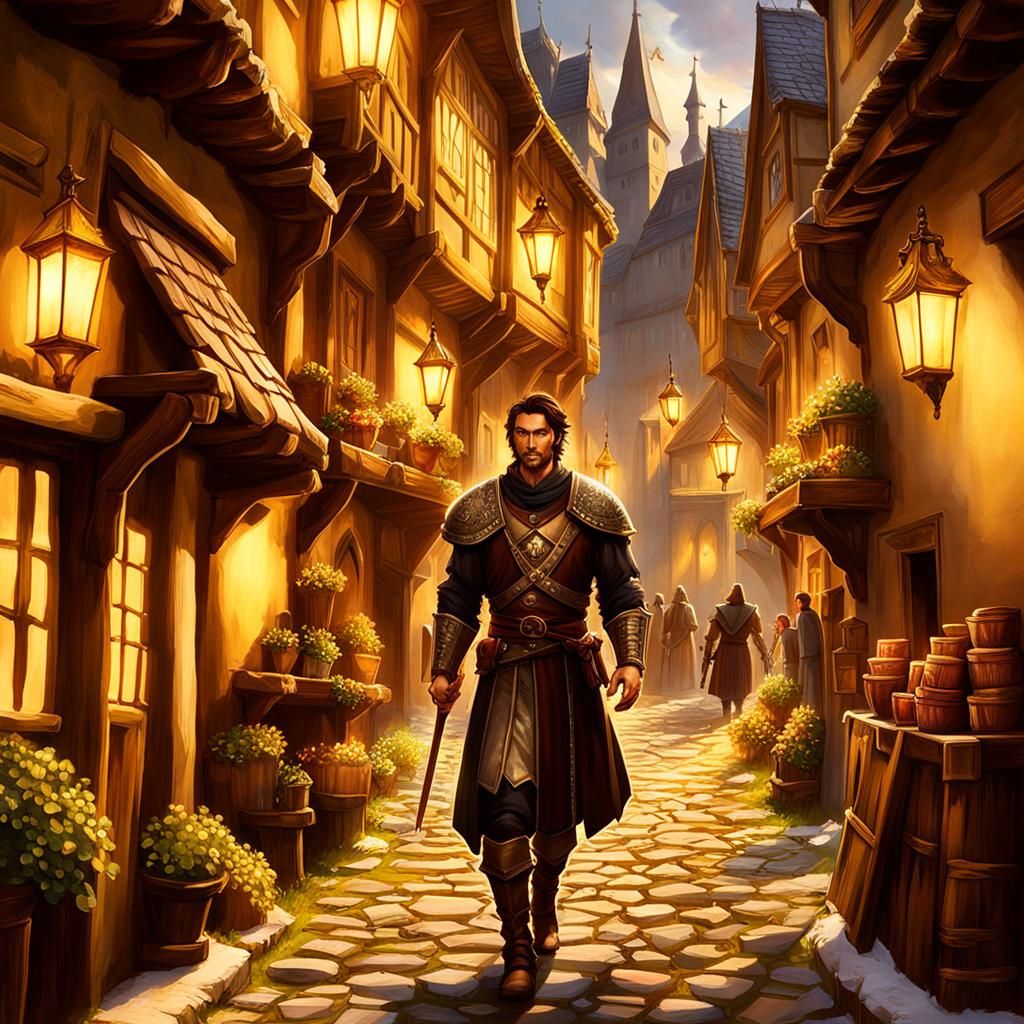 Enchanted Lantern Illuminates Medieval Town's Tale