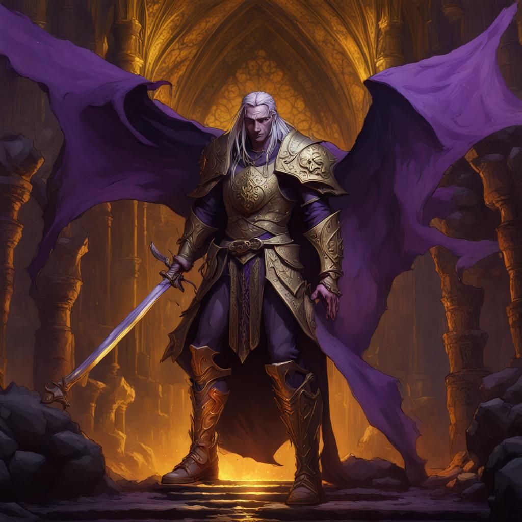 Elric of Melnibone in a Dark Fantasy Style