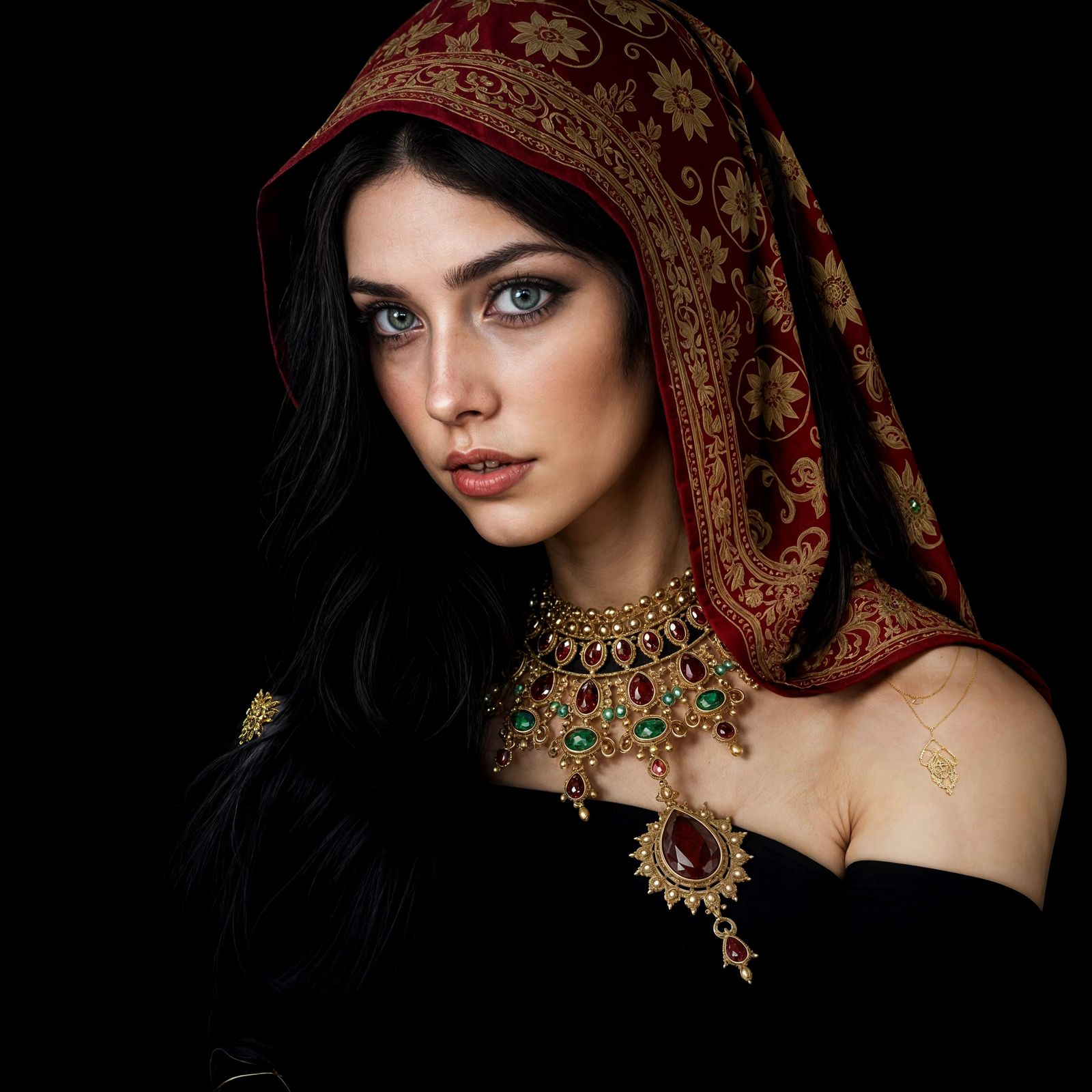 Regal Beauty in Ornate Attire