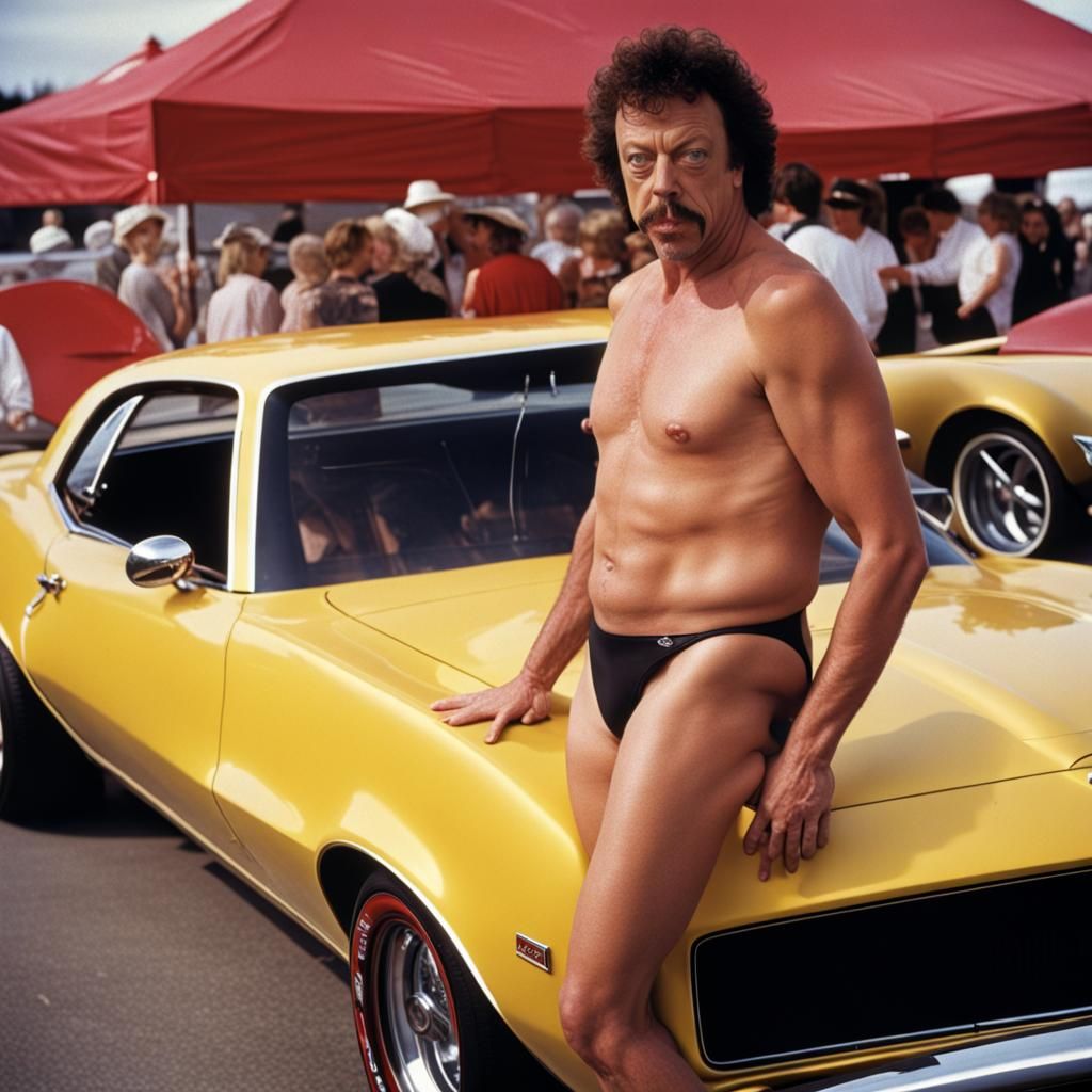 Person in Lingerie Racing a Camaro