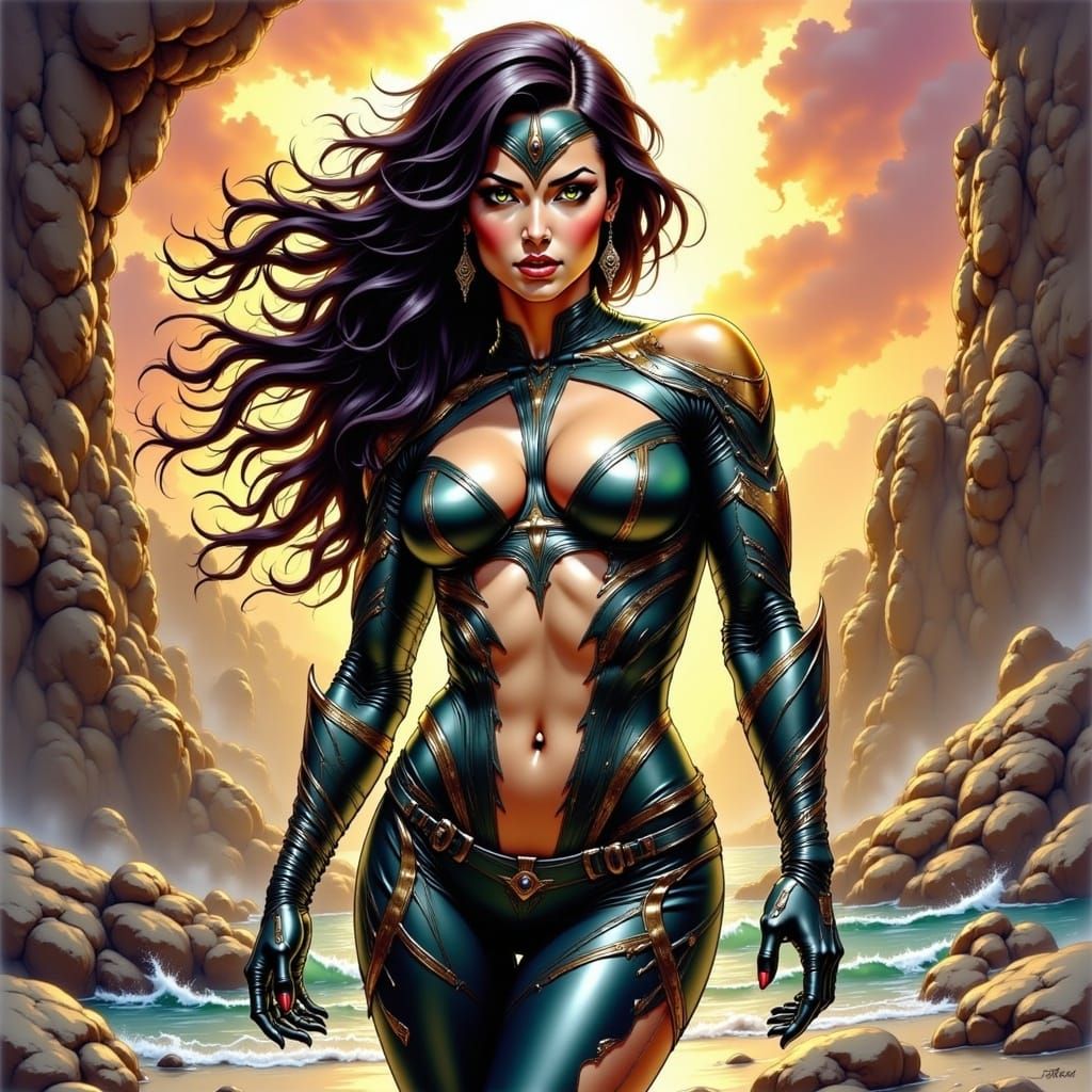 Storm Warrior Woman in Fantasy Art Style