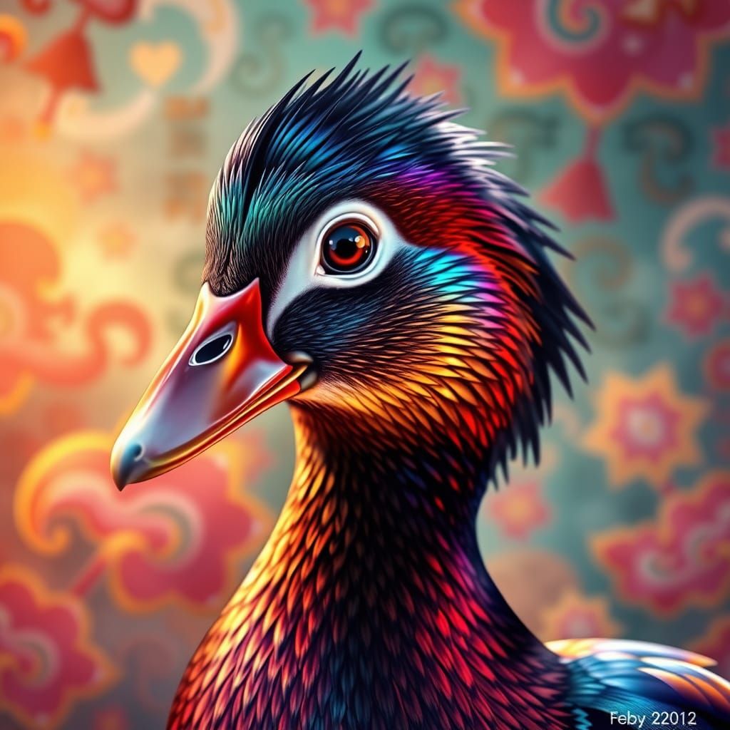 Regal Chinese Duck Searches for Valentine's Partner in Vibra...