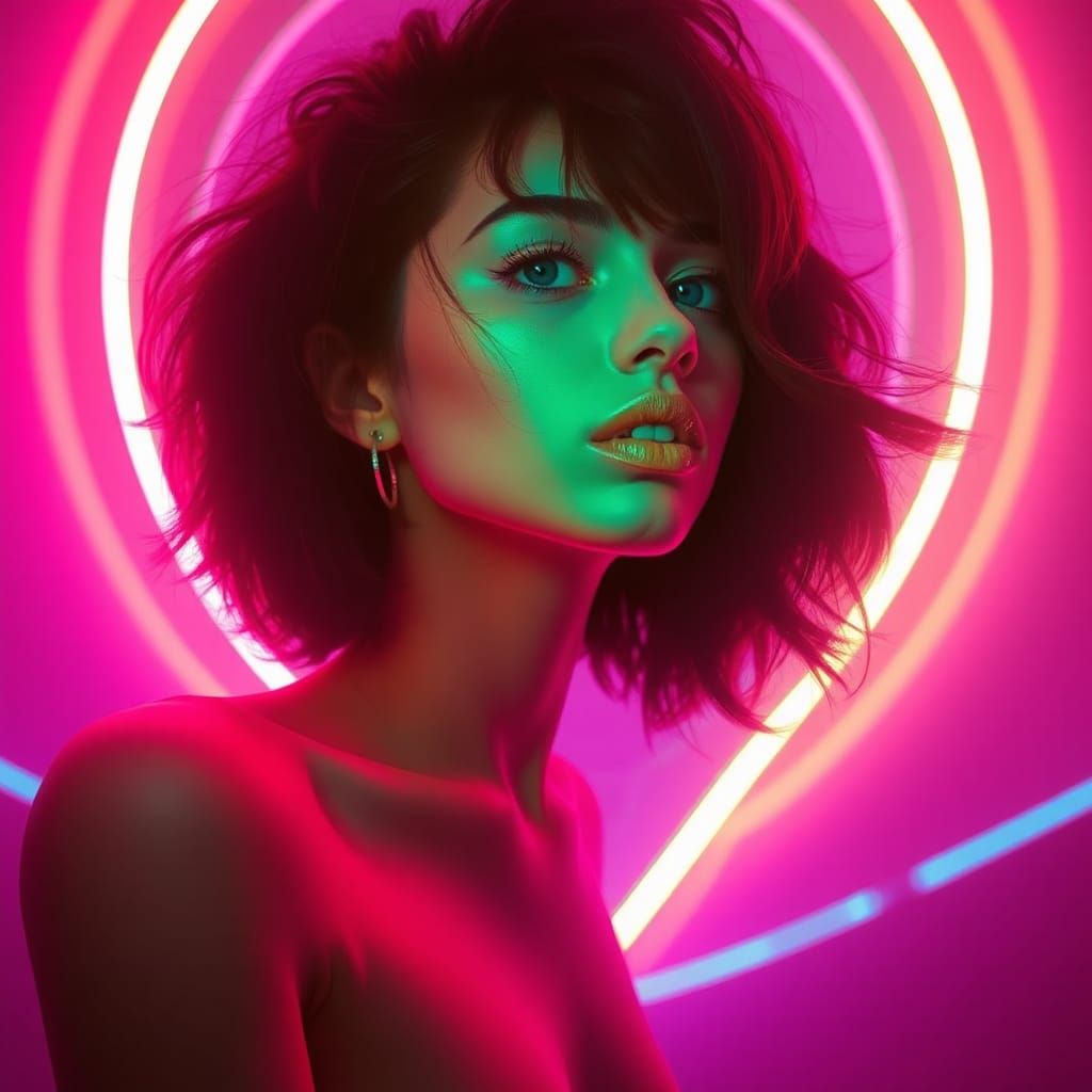 Fluorescent Vaporwave Scene