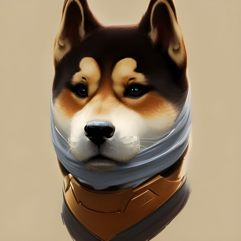Futuristic Ninja Shiba Inu Portrait in 8K