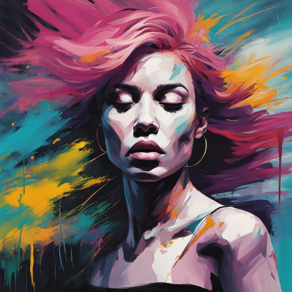 Modern Surrealist Digital Painting of a Dancer in Motion