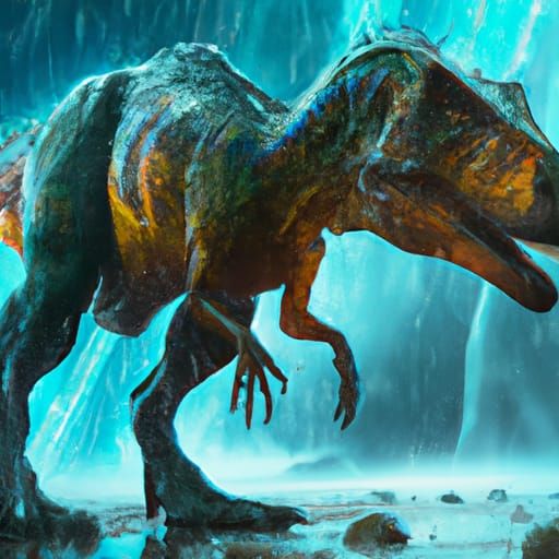 Detailed T-Rex Matte Painting in Deep Color