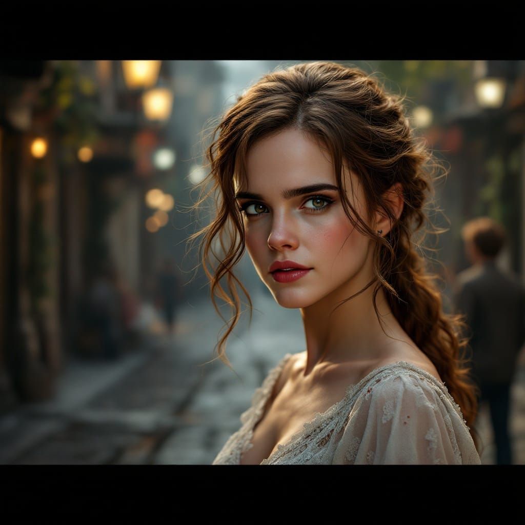 Epic Angelic Heroine in a Futuristic Cityscape