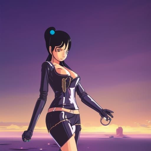 Robot Nico Robin in Studio Ghibli Style