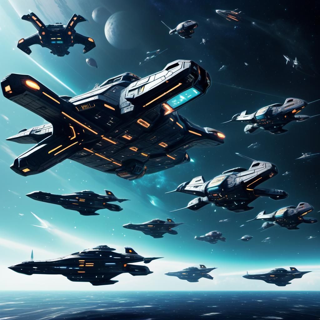 Geometric AI Ships Clash in Deep Space Battle