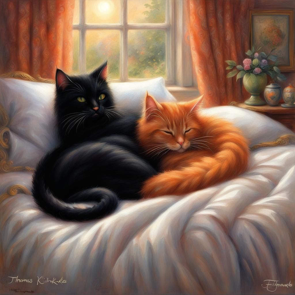 Cats Napping, Tails Make Heart, Fantasy Style