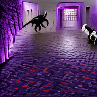 Eerie Hallway with Creature