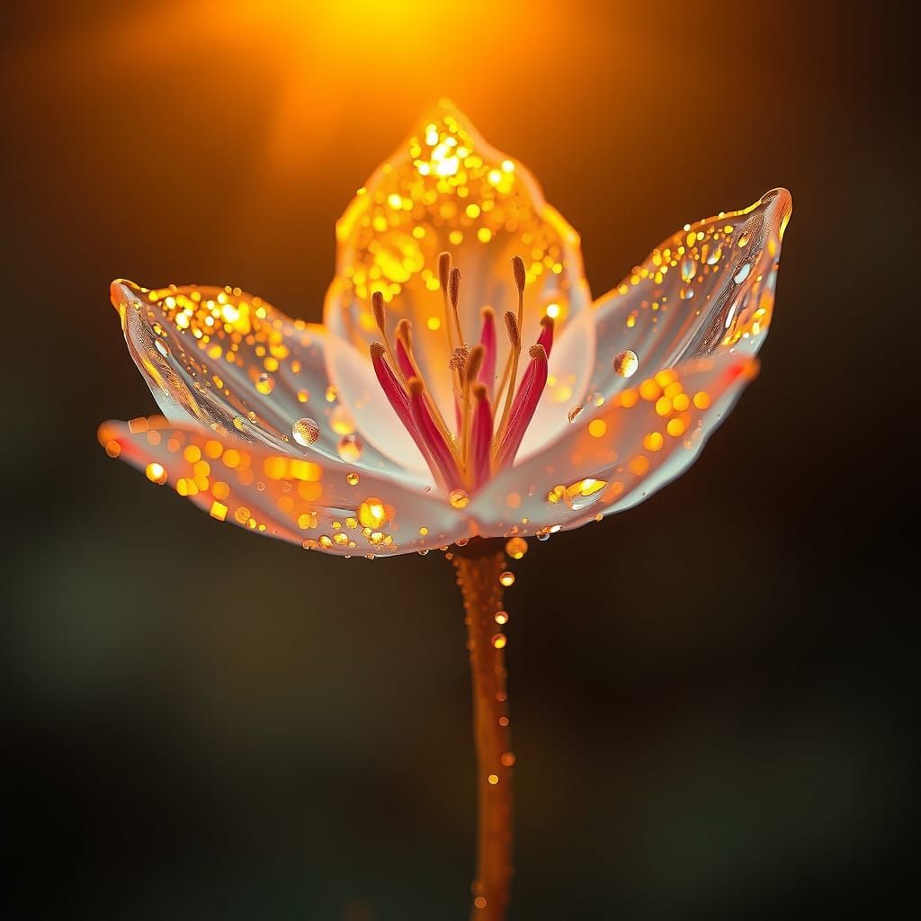 Crystal Water Flower in Golden Morning Light
