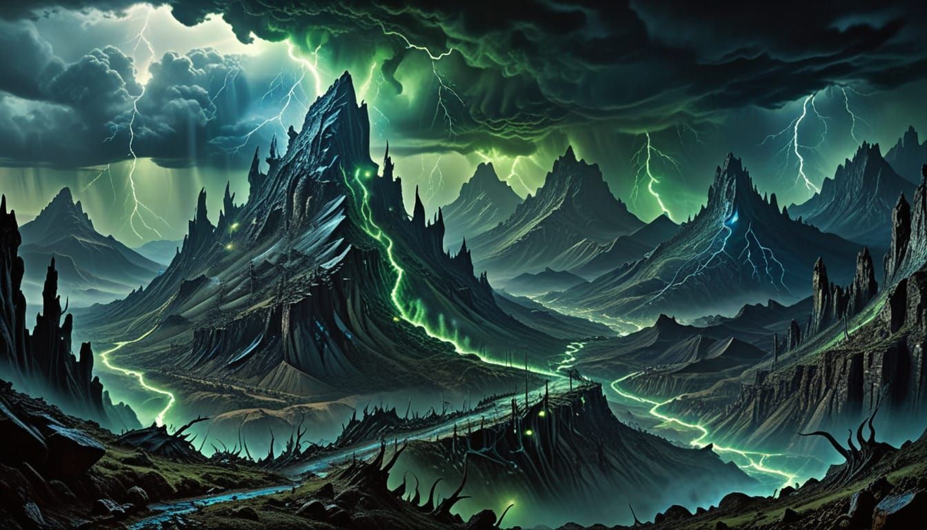Stormy Apocalyptic Landscape in Surrealist Style