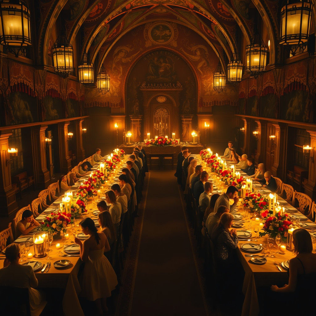 Fantasy Realm Gathering in Ornate Hall