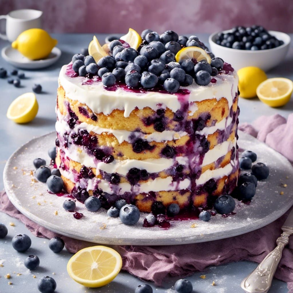 Delicious Blueberry and Lemon Cake