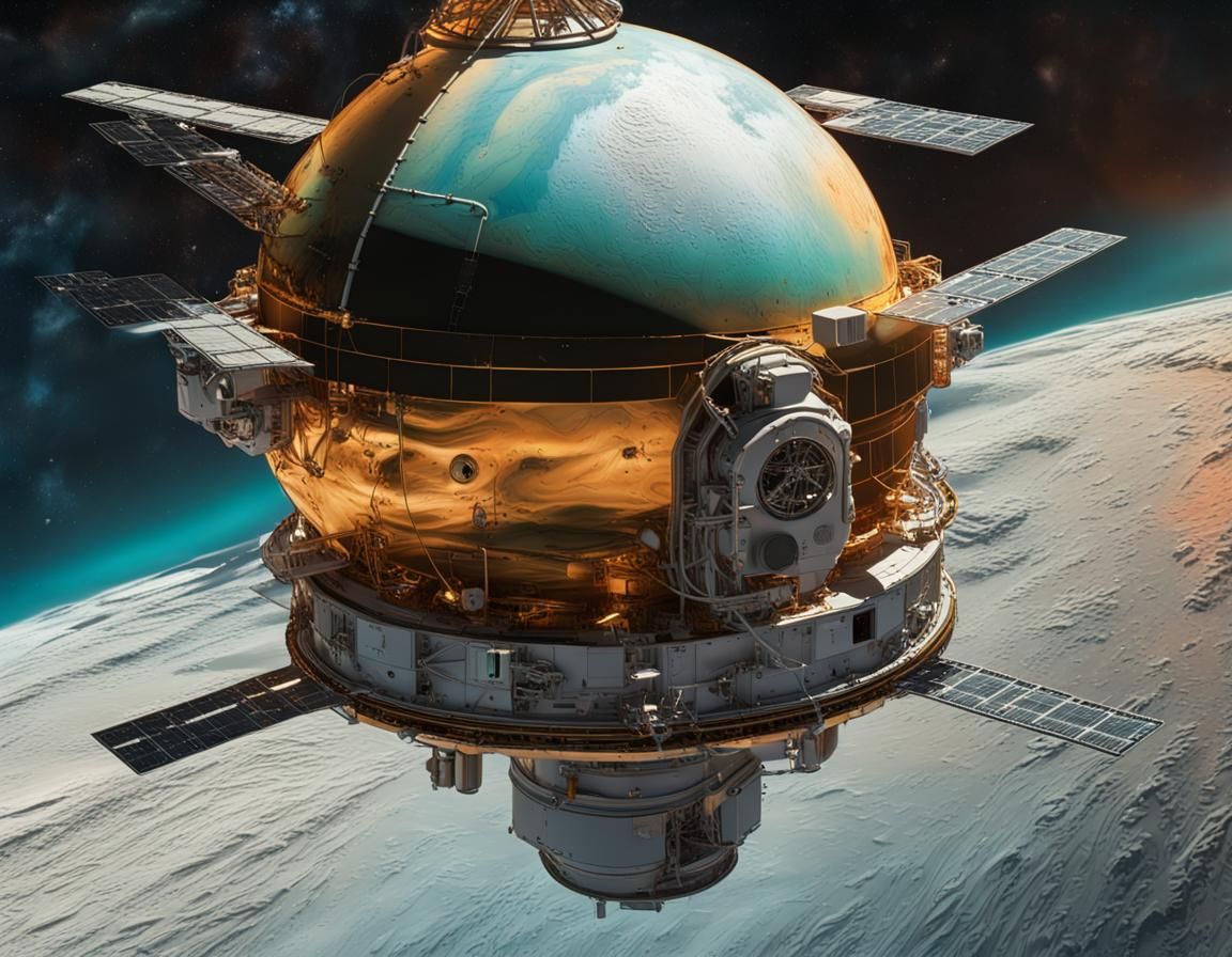 Liquid Methane Seas on Uranus Moon: Hyperrealistic Art