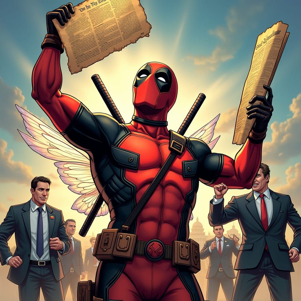 Deadpool Defends the Constitution in Whimsical Comic Book Ar...