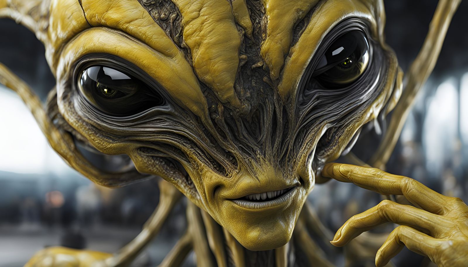 Hyperrealistic Alien Baby Portrait in 16k Resolution