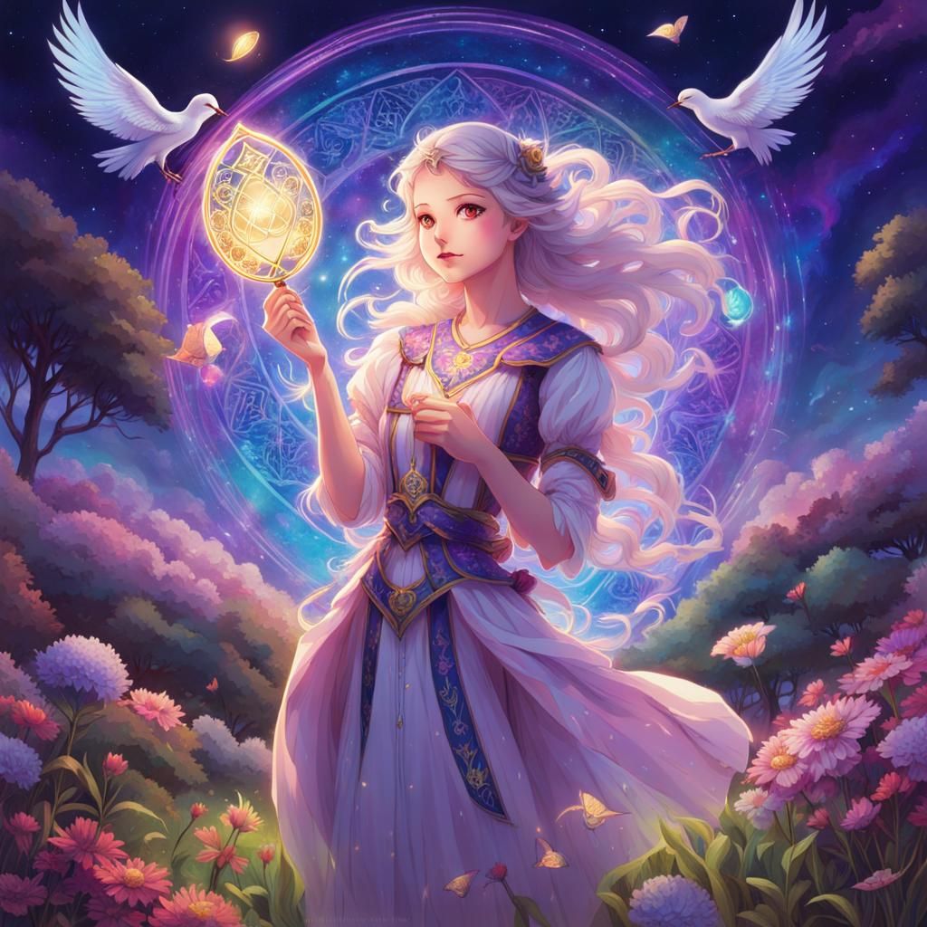 Magical Girl Tarot in Anime Key Visual Style