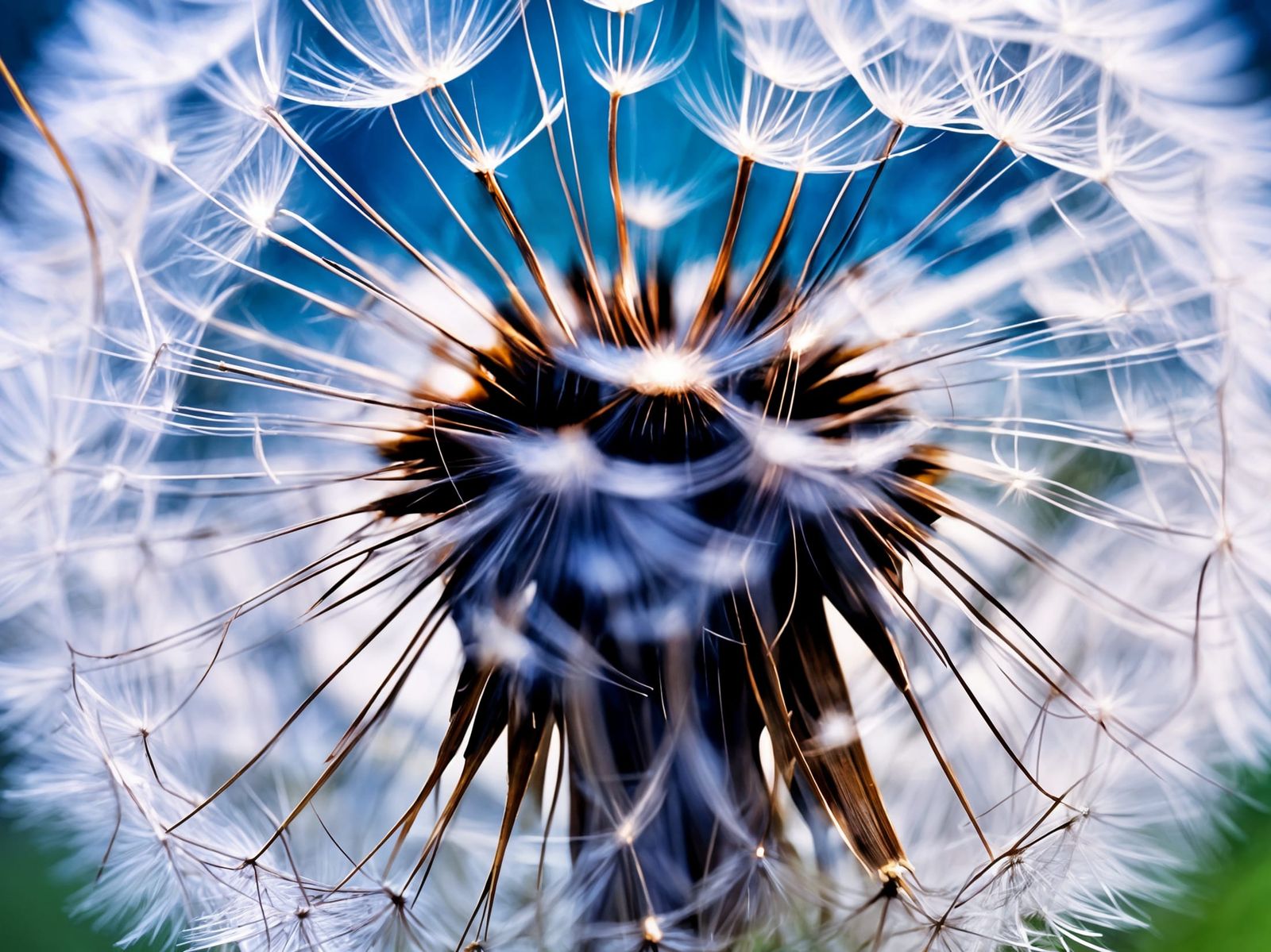 Surreal Dandelion Landscape in Ultramarine