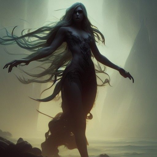 Detailed Sea Witch Concept Art in 8K Resolution