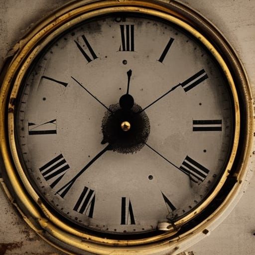 Dramatic Old Clock in Dim Lighting