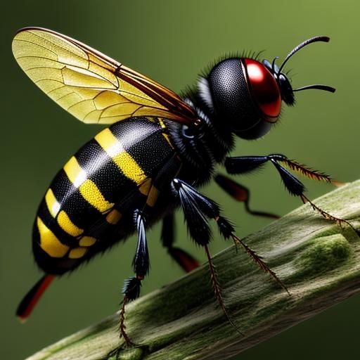 Giant Attacking Wasp in High Definition