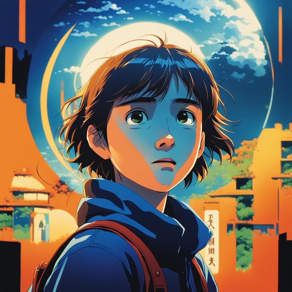 Anime Key Visual in Ghibli Style