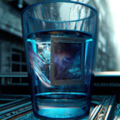 Detailed Matte Painting of a Glass of Water