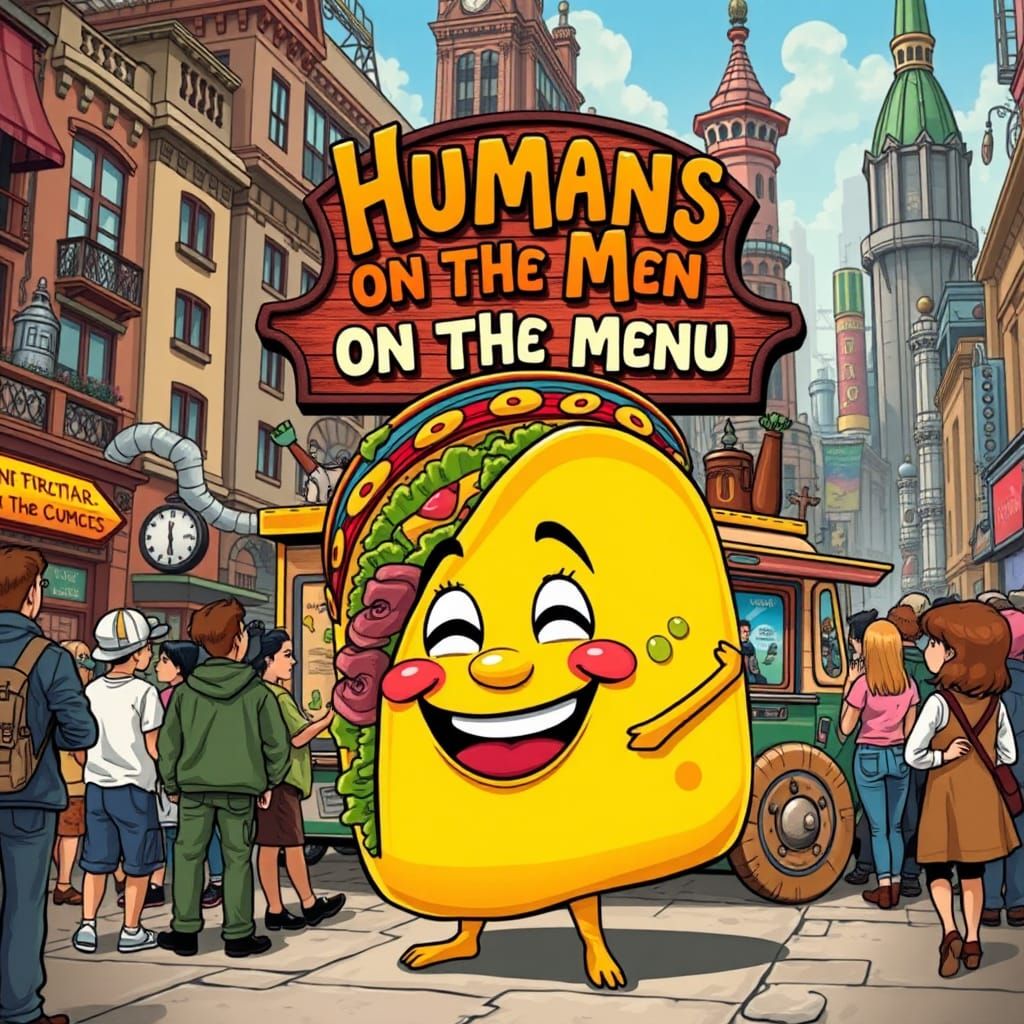 Happy Walking Taco Awaiting Food Truck Order