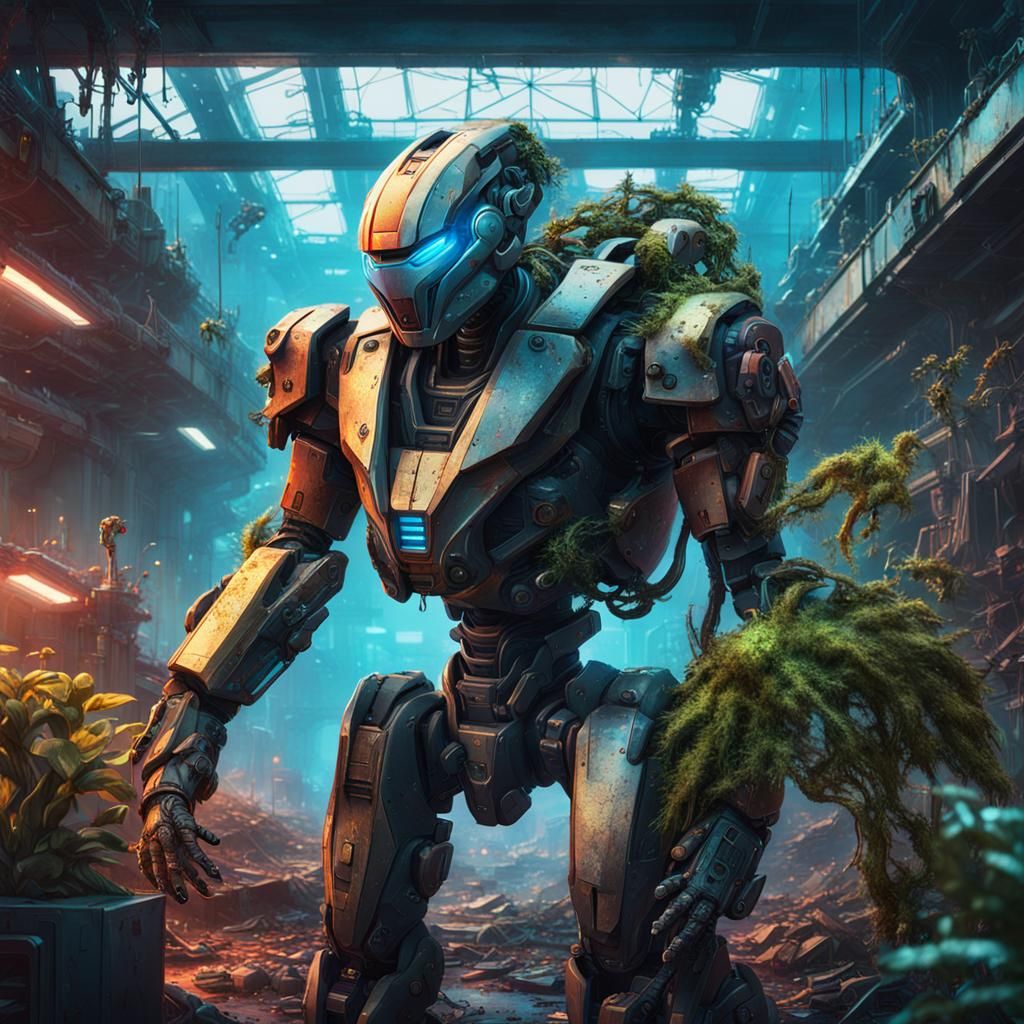 Dystopian Sci-Fi: Plant Grafted Baby and Evil Mech