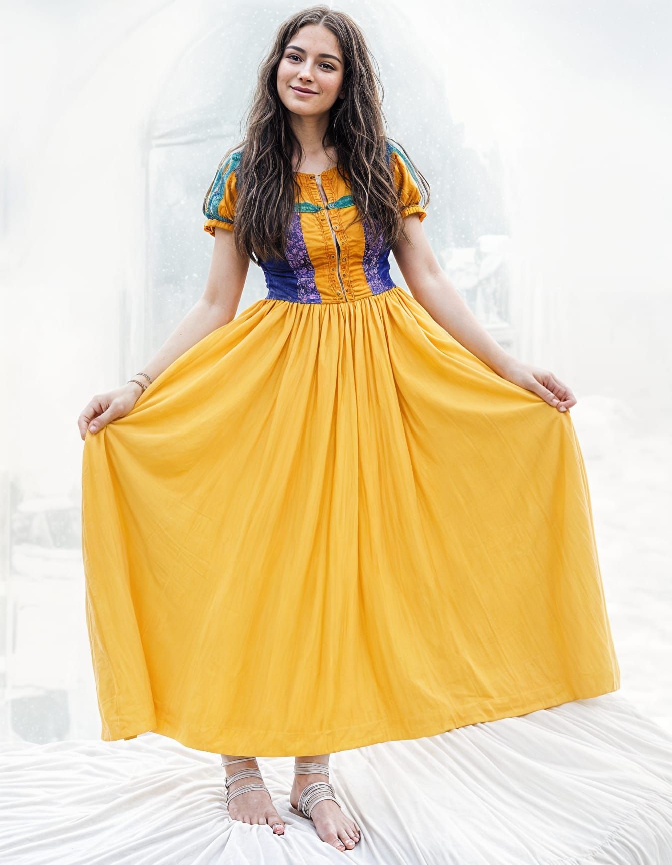 Hippy Snow White at Woodstock in Chiaroscuro