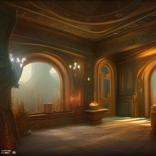 Detailed Matte Painting of the Backrooms