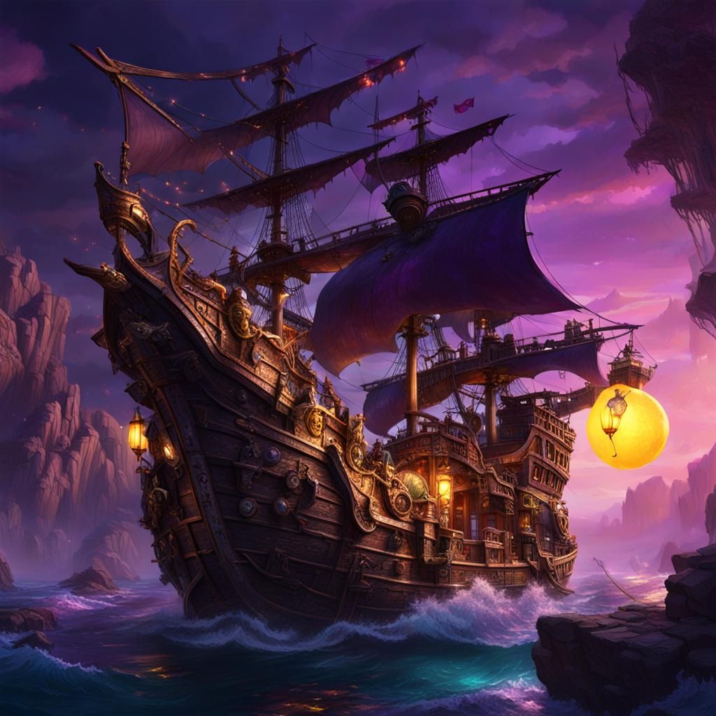Dragon Pearl Pirate Ship Concept Art