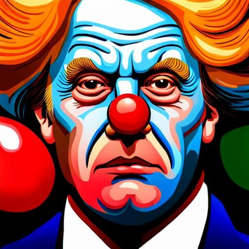 Comical Clown Caricature in Full Color