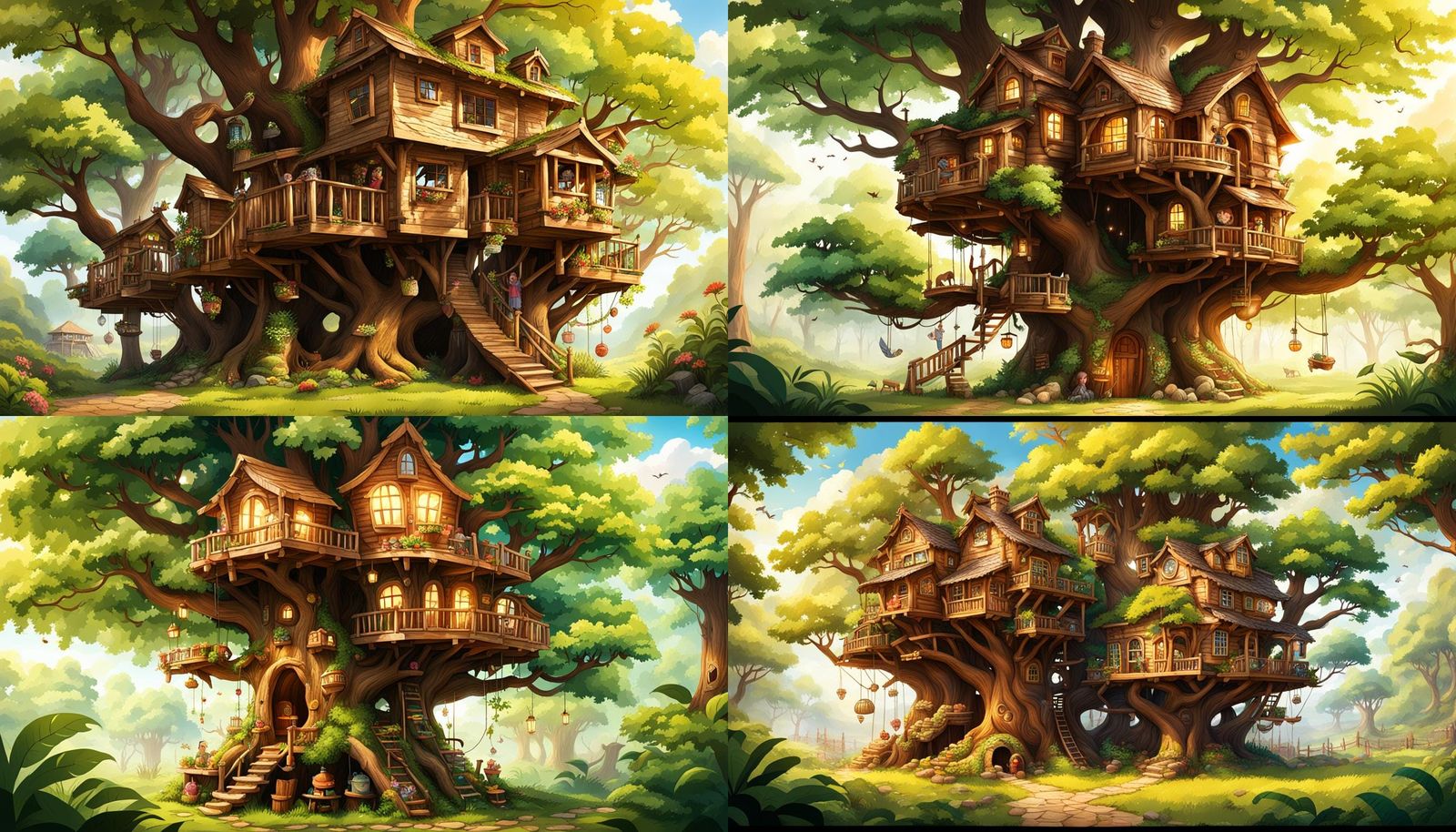 Simple AI-Generated Treehouse Illustration