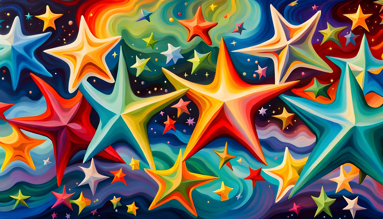 Iridescent Star Cluster Formation in Impasto Style