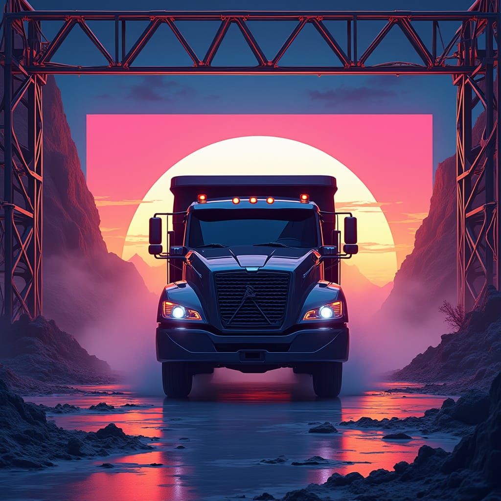 Futuristic Tipper Truck Launch Stage Design