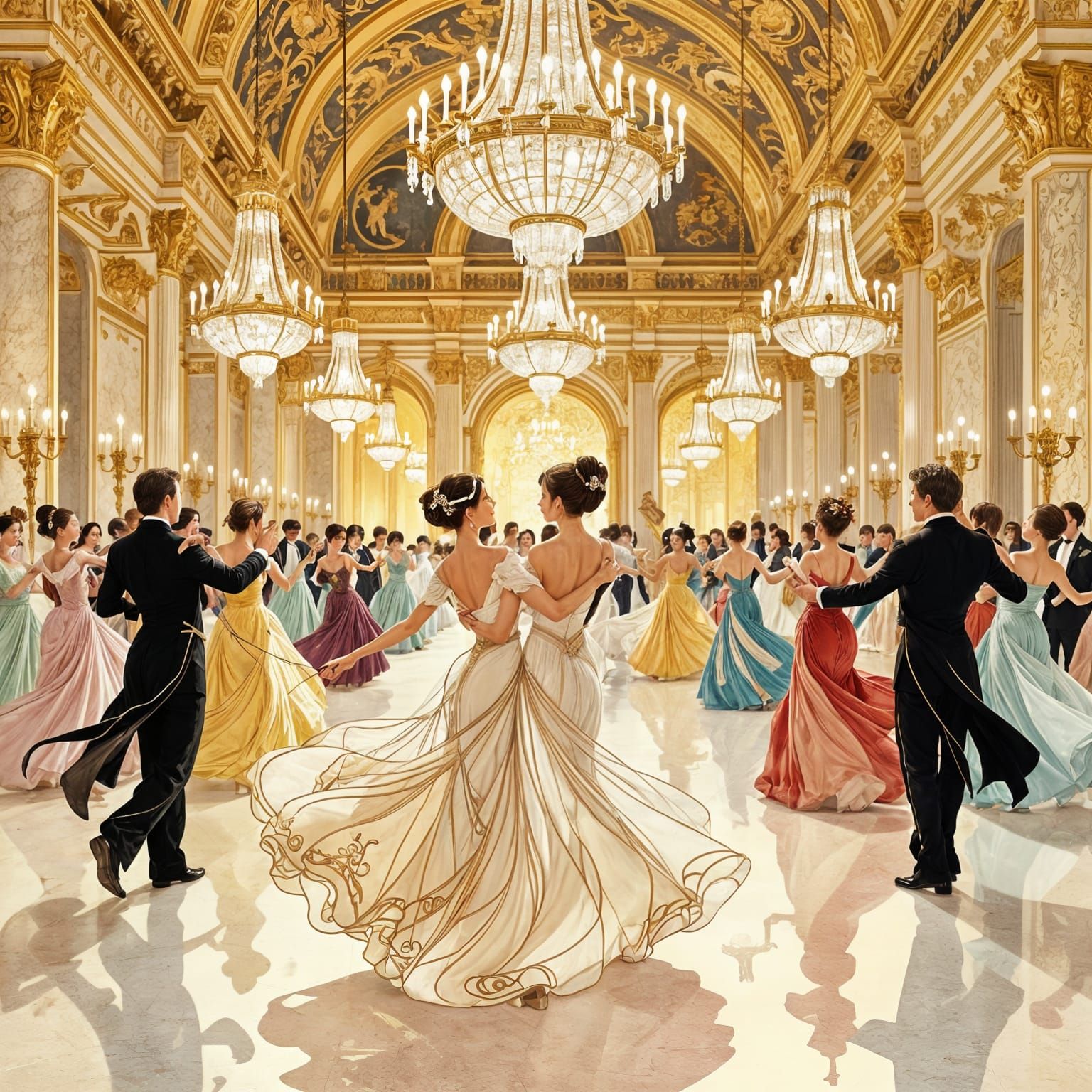 Art Nouveau Waltz in Gilded Halls
