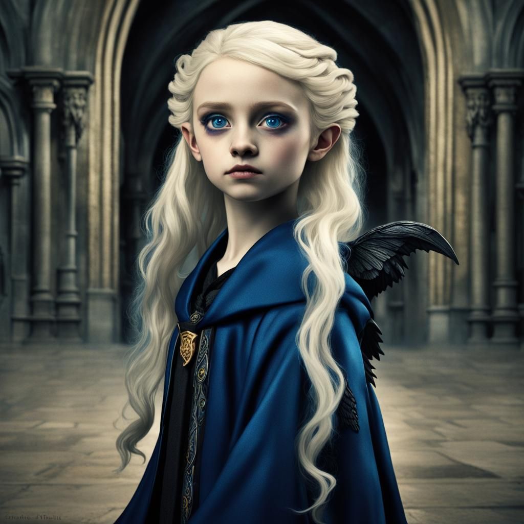 Luna Lovegood and Thestral in Hyperrealistic Style