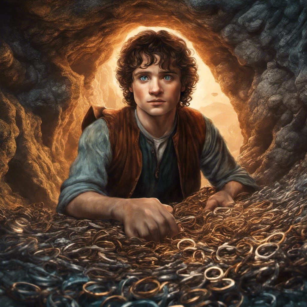 Frodo's Ring Cave: A Hyperrealistic Selfie