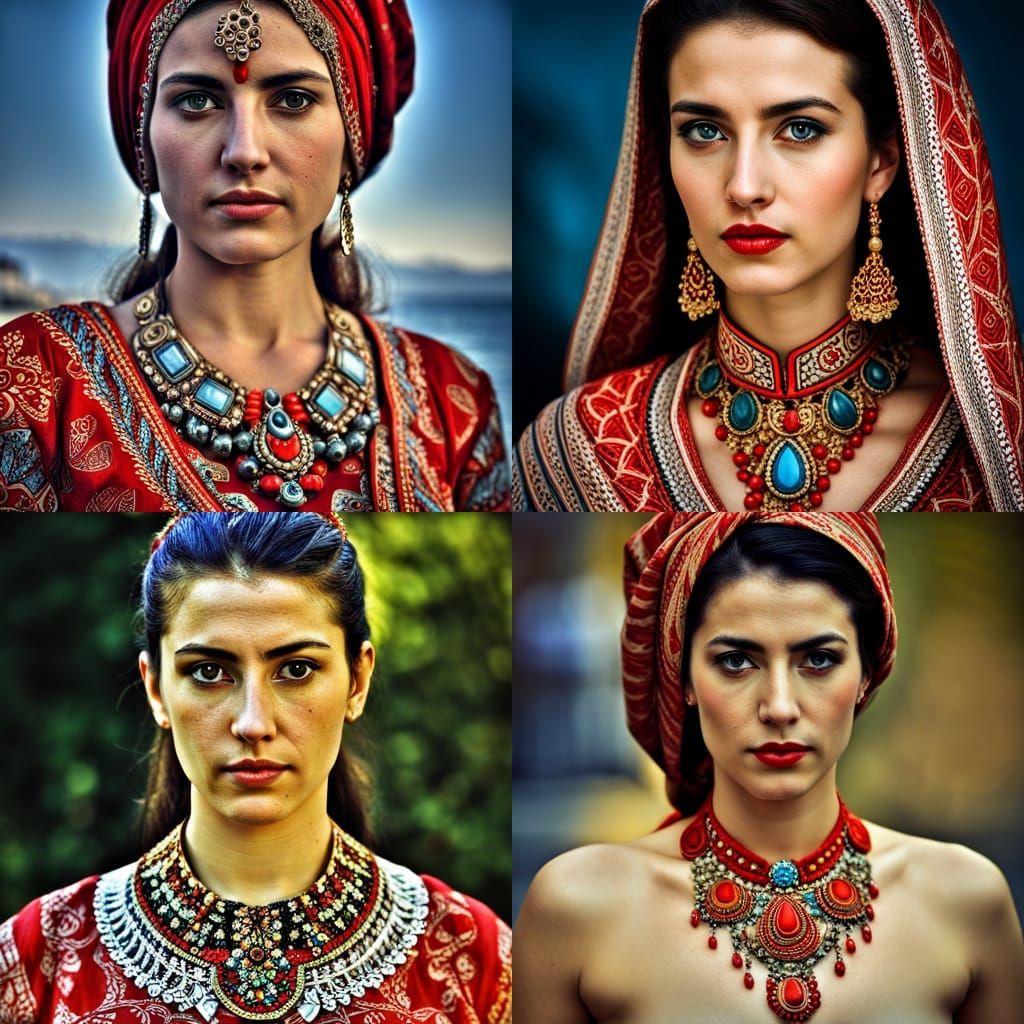 Portrait of a Beautiful Turkish Woman in HDR