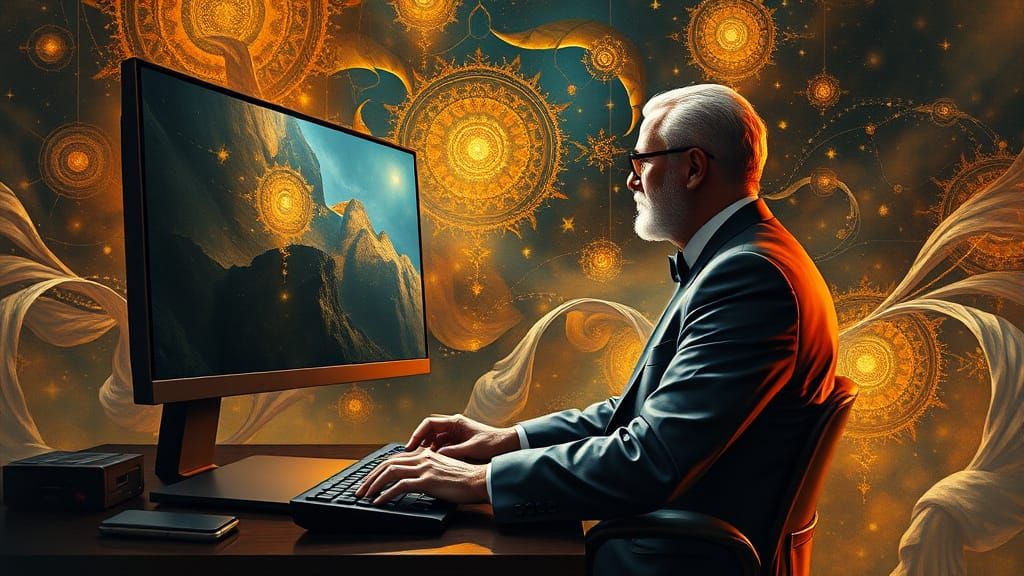 Elegant Software Developer Transcends Reality in Dreamlike S...