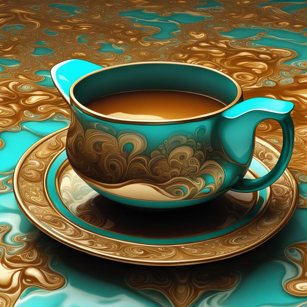 Gravy Boat Still Life with Fractal Patterns
