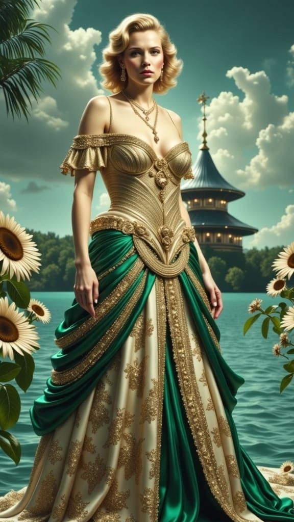 Beautiful Woman "Tiger Woman" in Bioluminescent Jungle